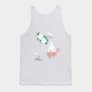 Pierrot With Flowers Tank Top